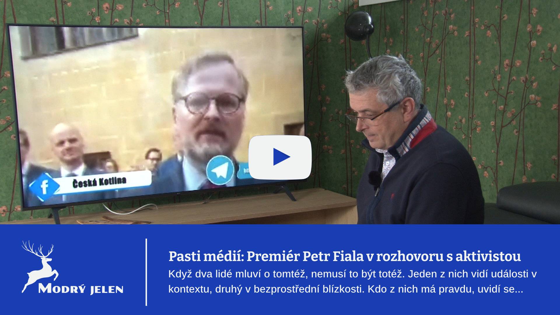 Pasti médií: Premiér Petr Fiala čelil otázkám v rozhovoru s aktivistou Jiřím Černohorským